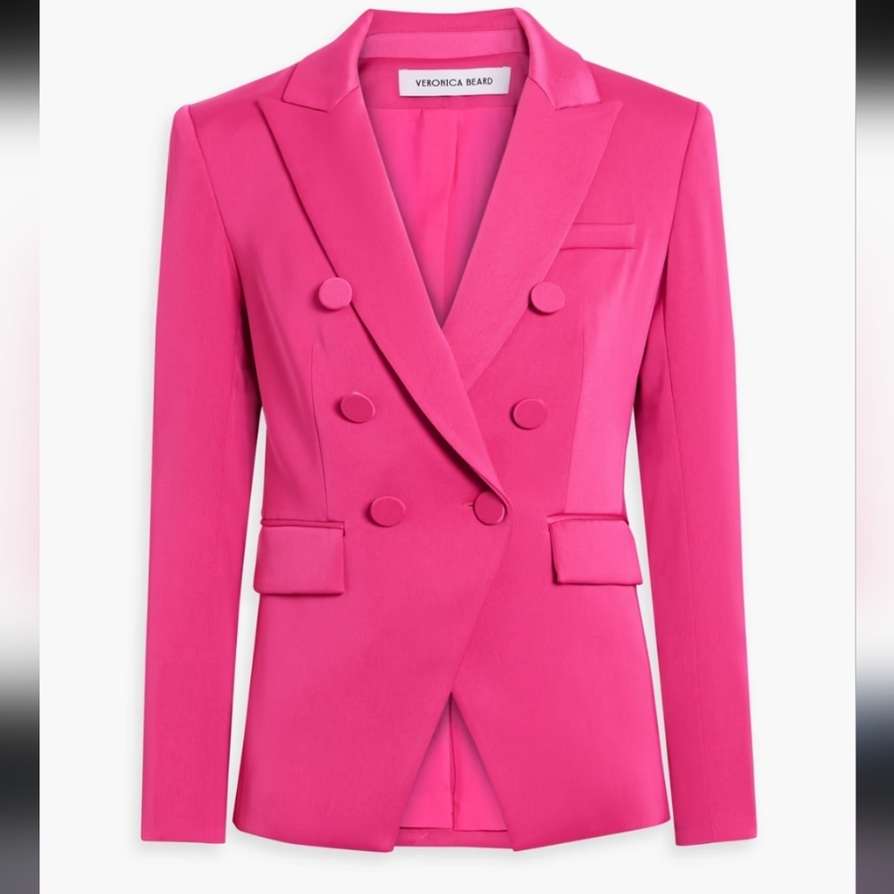 Veronica Beard Miller Deckay Satin Jacket Hibiscus US 6 No Size Tag SAMPLE
